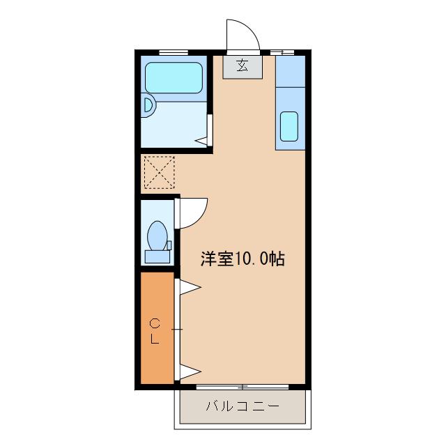 ハイツ高須 B(ワンルーム/1階)の間取り写真