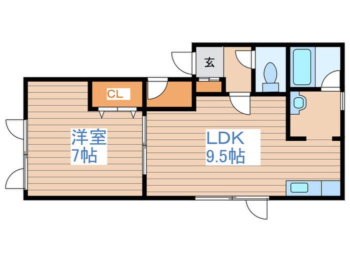 セント白石(1LDK/1階)の間取り写真