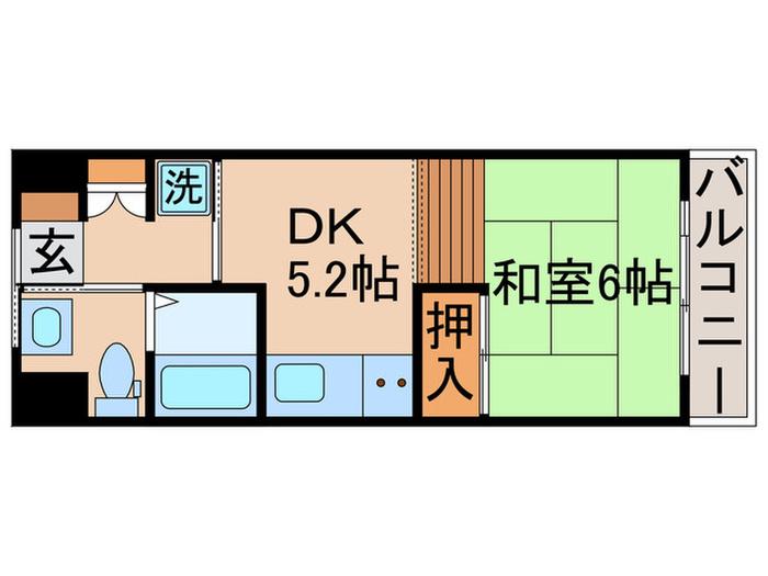 さくら弐番館(1DK/1階)の間取り写真
