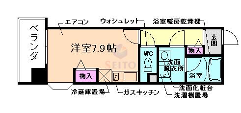 アルグラッド野田駅前(ワンルーム/2階)の間取り写真