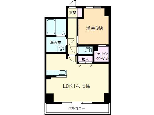 ヴィラシーンABE(1LDK/6階)の間取り写真