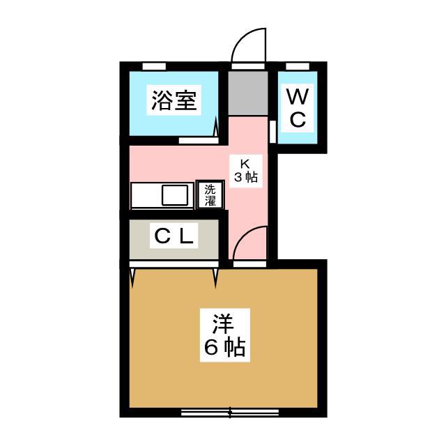 コーポブルーグラス(1K/2階)の間取り写真