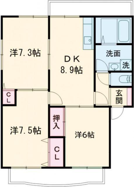 ハイツスズコマ(3DK/3階)の間取り写真