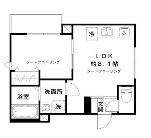 ビーンズハウス(1LDK/1階)の間取り写真