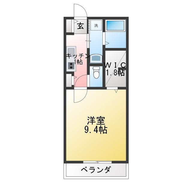 モアドマーニ(1K/3階)の間取り写真