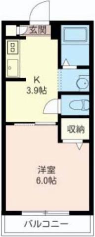 LADENえざわ(1K/2階)の間取り写真