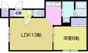 CAROTA緑町(1LDK/2階)の間取り写真