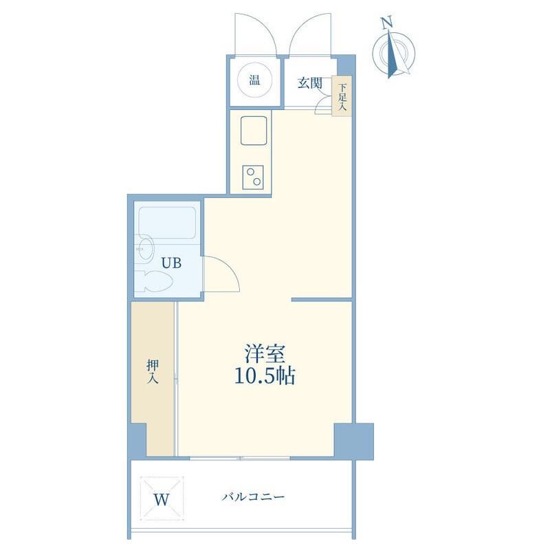 ニュービラ三軒茶屋(ワンルーム/6階)の間取り写真