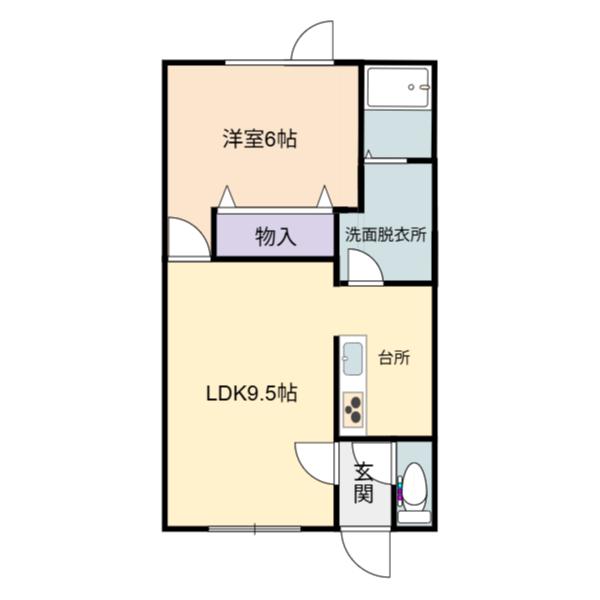 I・Gコーポ 2階(1LDK/2階)の間取り写真