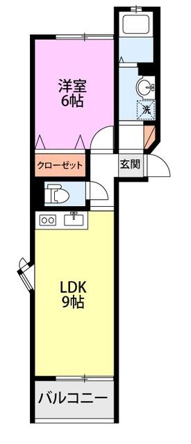 サンバレイ・ニッコーE(1LDK/1階)の間取り写真