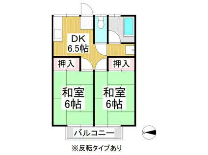 四ツ谷グリーンハイツ(2K/1階)の間取り写真
