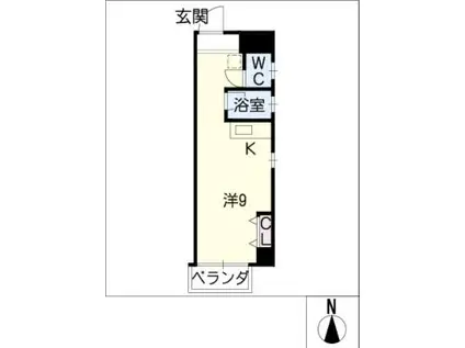 第2幸村ビル(ワンルーム/10階)の間取り写真