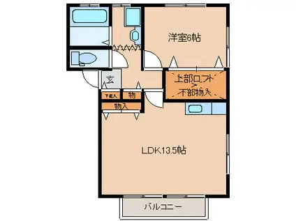 CAMEL(1LDK/2階)の間取り写真