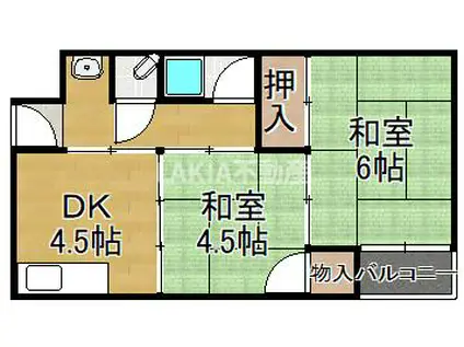 本田マンション(2DK/2階)の間取り写真