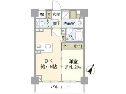 クリオ板橋本町(1DK/7階)の間取り写真