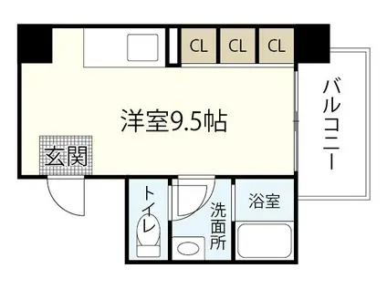 リバティ三篠(ワンルーム/5階)の間取り写真