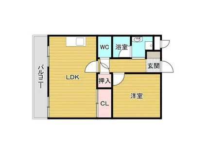 ストーク利倉(1LDK/2階)の間取り写真