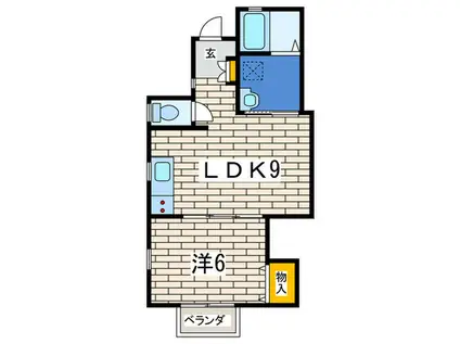 高梨アパート(1LDK/2階)の間取り写真