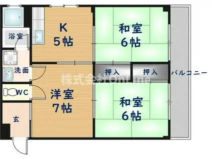 三上マンション(3K/3階)の間取り写真