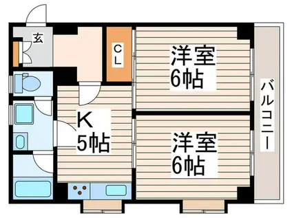 高崎ジャスタン(2K/4階)の間取り写真