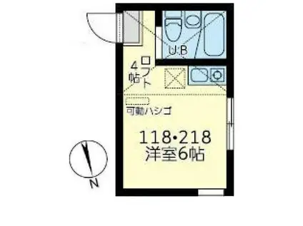 ユナイト東寺尾ジャンルイジ(ワンルーム/1階)の間取り写真