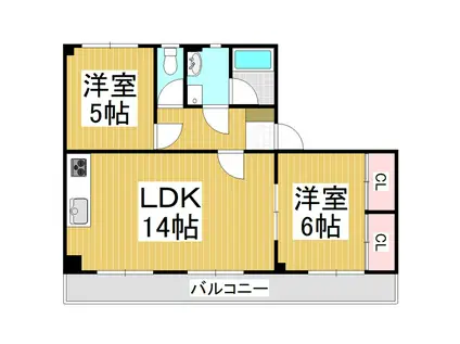 LON BLDG(2LDK/8階)の間取り写真