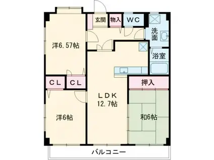 ロイヤルMII(3LDK/1階)の間取り写真