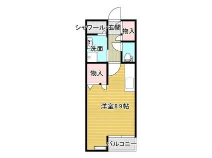 女川アパート(ワンルーム/2階)の間取り写真