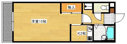 コンフォル井口(1K/2階)の間取り写真