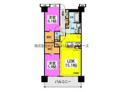 ウェスタ久留米けやき通I(2LDK/7階)の間取り写真