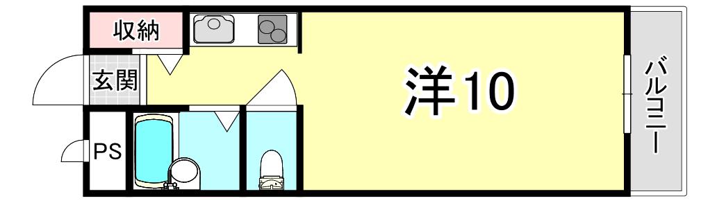 ユーハイツ(1K/2階)の間取り写真