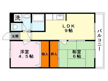 サンクリエート高谷(2LDK/3階)の間取り写真