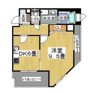 CITY SPIRE難波サウスタワー(1DK/6階)の間取り写真