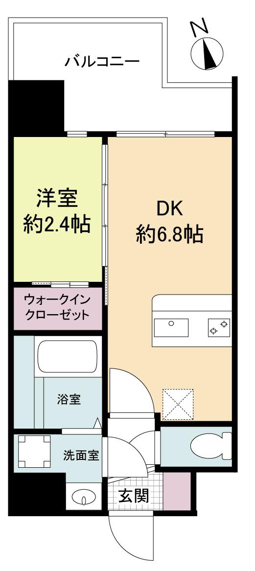セレニテ難波ミラク弐番館(1DK/2階)の間取り写真