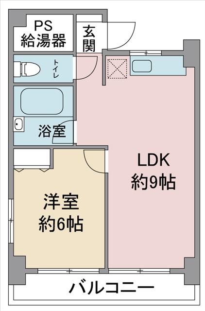 山の手荘(1LDK/4階)の間取り写真