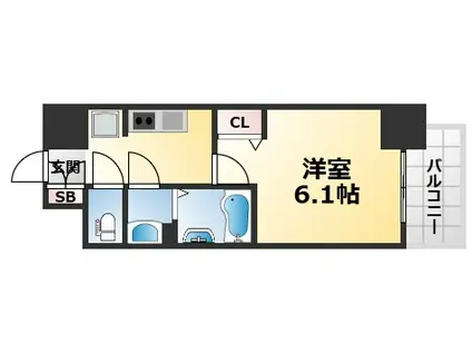 ファステート神戸サルビア(1K/2階)の間取り写真