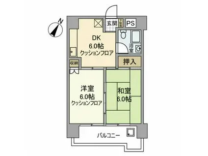 パラスト品川(2DK/3階)の間取り写真