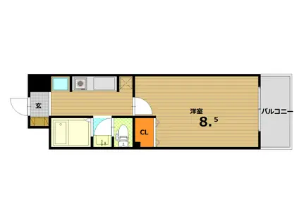 ファインエクセレンス(1K/2階)の間取り写真