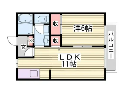 コンフォートシティ(1LDK/1階)の間取り写真