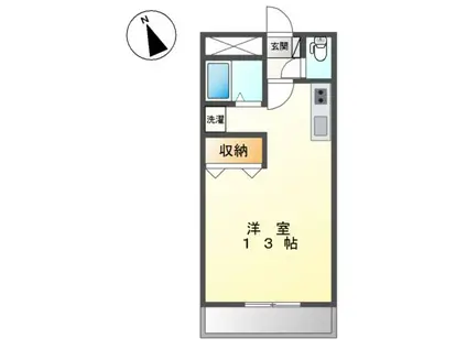 コンフォース亀山 I(ワンルーム/1階)の間取り写真