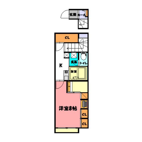 カルム大久保(1K/2階)の間取り写真