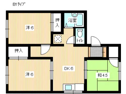 メゾンパークスC(3DK/2階)の間取り写真
