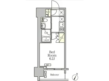 ジオエント白金台(1K/3階)の間取り写真
