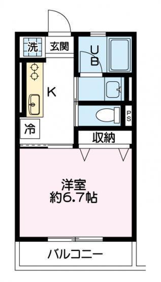 MARINE HILL(1K/3階)の間取り写真