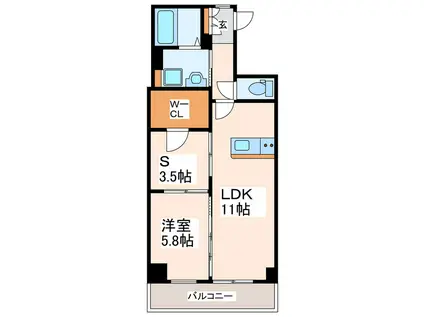 CHARITE VI(1SLDK/7階)の間取り写真