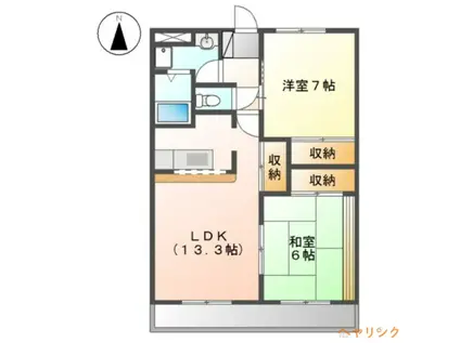 プロニティ五反田(2LDK/3階)の間取り写真
