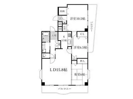 ナビシティ大須II(3LDK/14階)の間取り写真