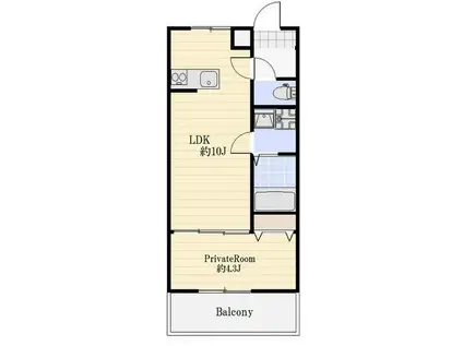 シェリル加古川(1LDK/3階)の間取り写真