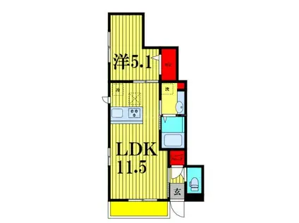 グランドソレイユVI(1LDK/1階)の間取り写真