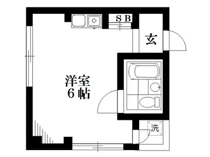 渡辺ビル(ワンルーム/3階)の間取り写真